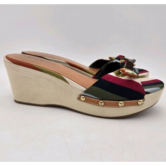Coach Lorah Wedge Knot Platform Sandals Women Size 9.5 Platform Slides A8208 New - Picture 2 of 9